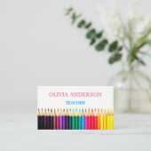 先生 |チューター・ホワイト・ビジネス・カード 名刺 (スタンド正面)