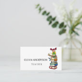 先生 |チューター・ホワイト・ビジネス・カード 名刺 (スタンド正面)