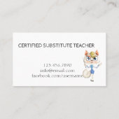 先生 |チューター・ホワイト・ビジネス・カード 名刺 (裏面)