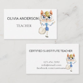 先生 |チューター・ホワイト・ビジネス・カード 名刺