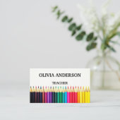 先生 |チューター・ホワイト・ビジネス・カード 名刺 (スタンド正面)