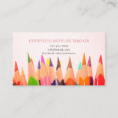 先生 |チューター・ホワイト・ビジネス・カード 名刺 (裏面)