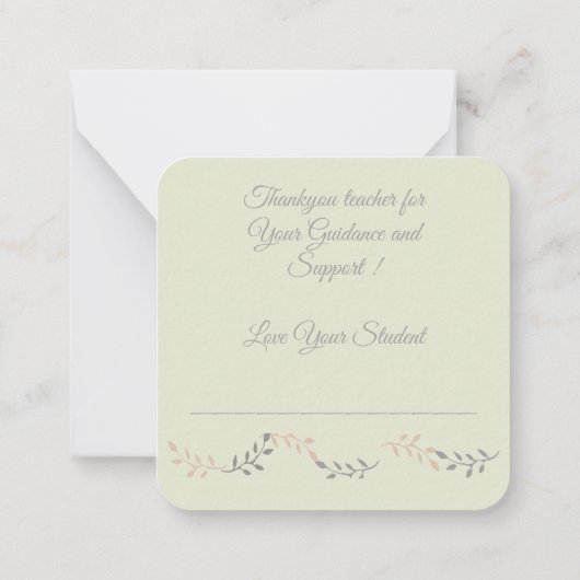 先生: ノートカード (裏面)