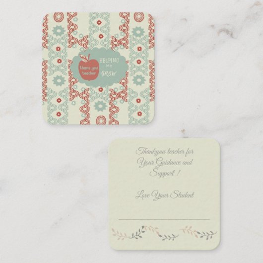 先生: ノートカード (正面/裏面)