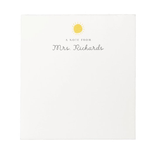 先生 ノートパッド (正面)