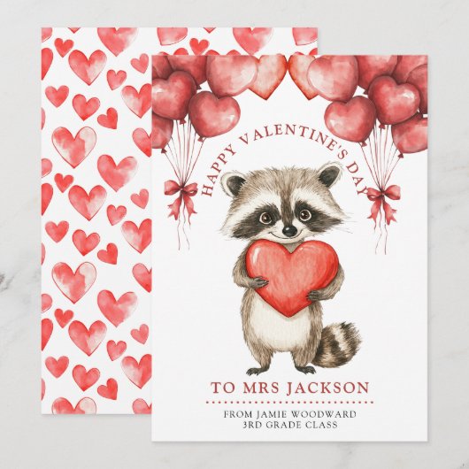 先生 ハッピー・バレンタインズ・デー シーズンカード (正面/裏面)