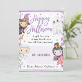 先生 ハロウィン お礼 コーヒー ギフトカード ホルダー 招待状 (スタンド正面)