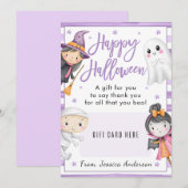 先生 ハロウィン お礼 コーヒー ギフトカード ホルダー 招待状 (正面/裏面)