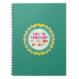 先生、ハートに感謝 ノートブック