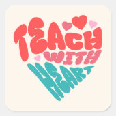 先生(ハート) スクエアシール (正面)