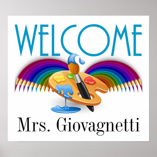 先生/ビジネスアートウェルカムポスター ポスター (正面)