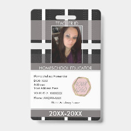 先生・ホームスクール・ママIDプレイド バッジ