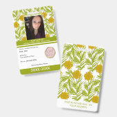 先生・ホームスクール・ママID花模様 バッジ (表裏)