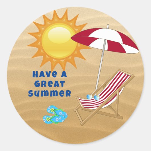 先生/ママサンドサマーサンビーチ椅子傘 ラウンドシール (正面)