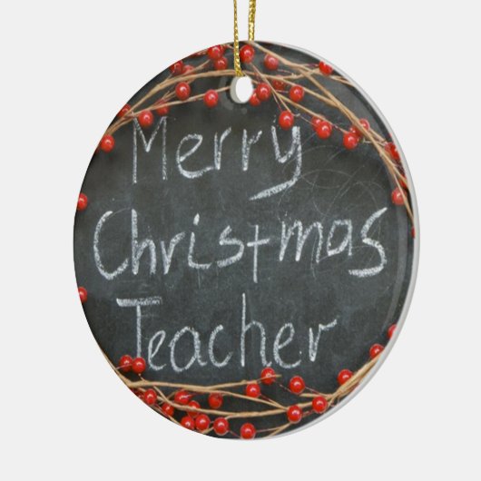 先生・メリークリスマス他面セラミック製ホーン セラミックオーナメント (左)