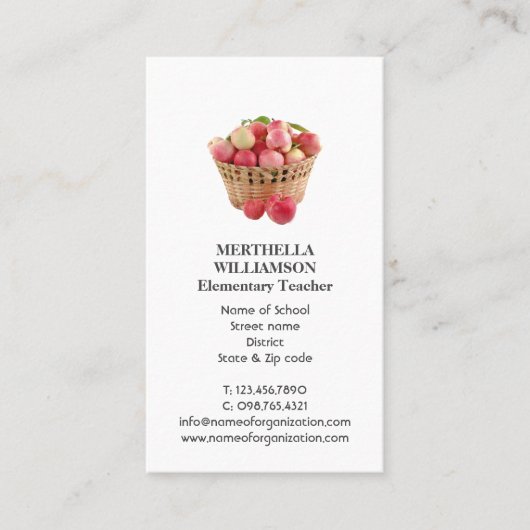 先生 |リンゴ |フォト名刺 名刺 (正面)