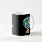 先生：世界の地理最高の先生ホワイト コーヒーマグカップ (正面右)