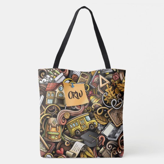 先生 – 学校の大きなトート – 背面を参照 トートバッグ (裏面)