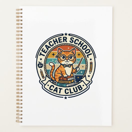 先生 学校 猫 かわいい 子猫 デザイン - 先生 学校 プランナー手帳 (正面)