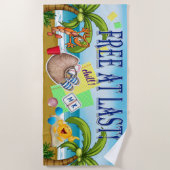 先生/学生/卒業/退職 ビーチタオル (正面)