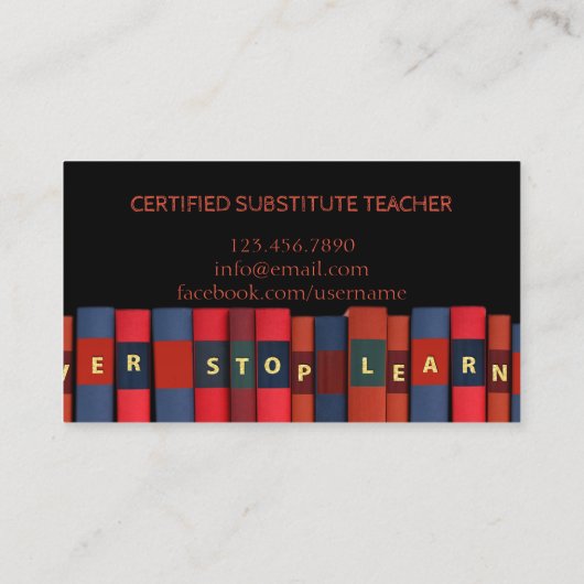 先生 |家庭教師の名刺 名刺 (裏面)