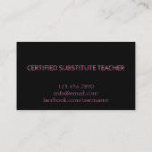 先生 |家庭教師の名刺 名刺 (裏面)