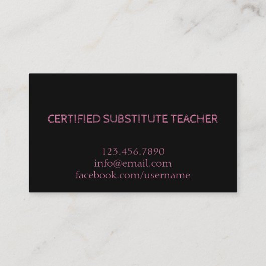 先生 |家庭教師の名刺 名刺 (裏面)