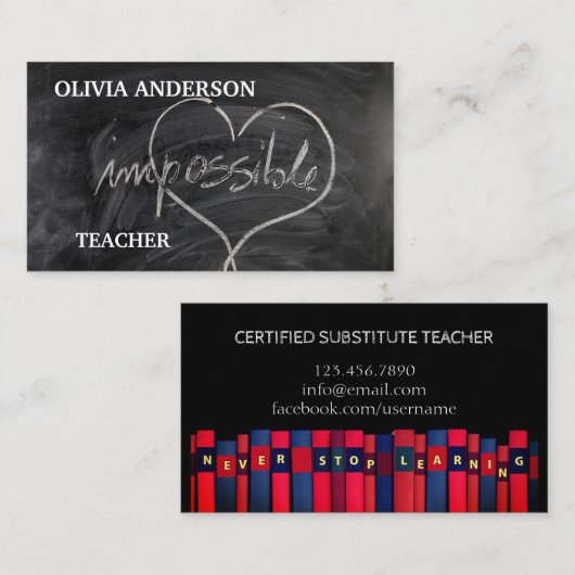 先生 |家庭教師ストップ学の 名刺 (正面/裏面)