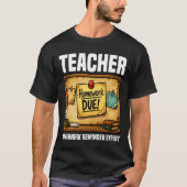 先生 - 宿題リマインドの達人 Tシャツ (正面)