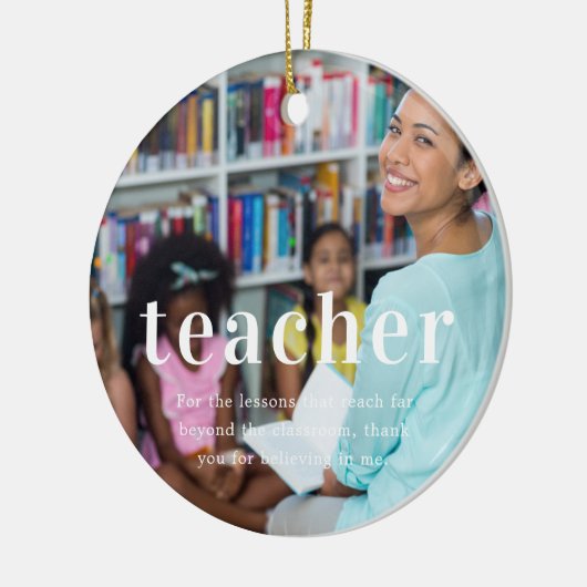 先生 | 感傷的な写真記念クリスマス セラミックオーナメント (左)