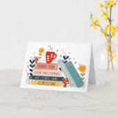 先生 感謝しています。私の成長を助けてくれて、 本が好き カード (黄色い花)