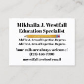 先生/教育名刺 名刺 (裏面)