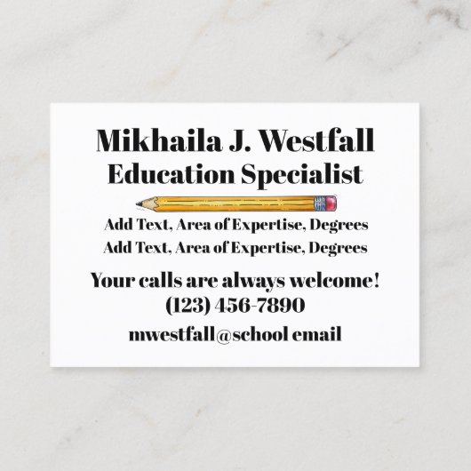 先生/教育名刺 名刺 (裏面)