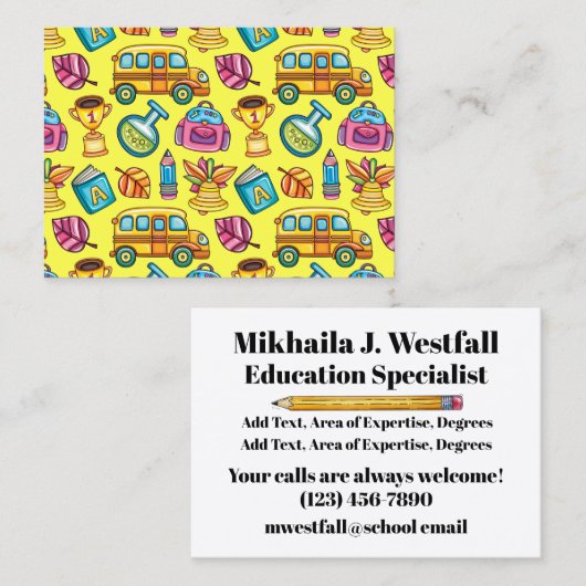 先生/教育名刺 名刺 (正面/裏面)