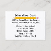 先生/教育機関別名刺(SRF) 名刺 (裏面)