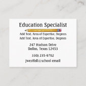 先生/教育機関別名刺(SRF) 名刺 (裏面)