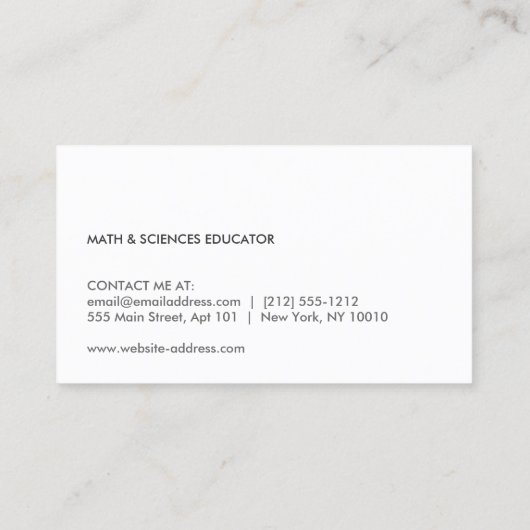 先生、教育者の名刺 名刺 (裏面)