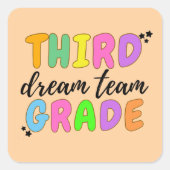 先生、新学期、先生チーム スクエアシール (正面)