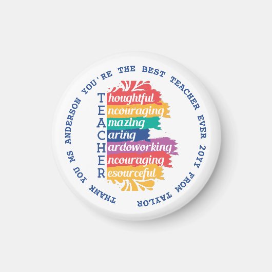 先生-最高の引用文 マグネット (正面)