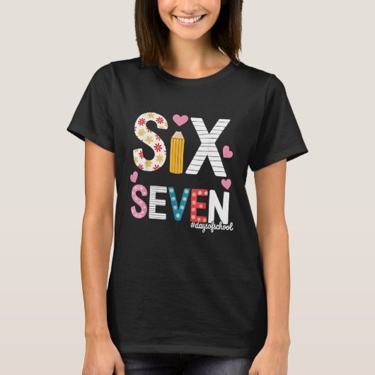 先生・生徒 6 S 67 日間学校に耐えた Tシャツ (正面)
