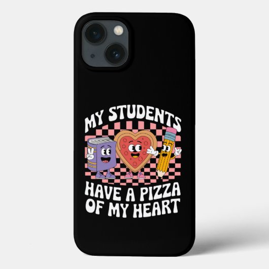先生 私の生徒たちは 私のハートをピザに持ってる Case-Mate iPhoneケース (裏面)