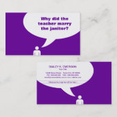 先生/管理人の冗談(カスタマイズ可能な色) 名刺 (正面/裏面)