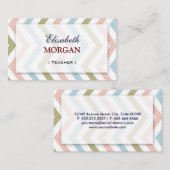 先生 - 自然な優雅なチェvron 名刺 (正面/裏面)