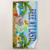 先生/退職/生徒ビーチタオル ビーチタオル (正面)