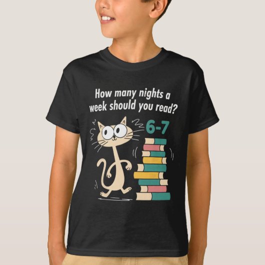 先生 週に何晩6-7読書すべき?R Tシャツ (正面)