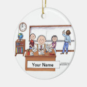 先生，高校 – 男性 セラミックオーナメント (左)