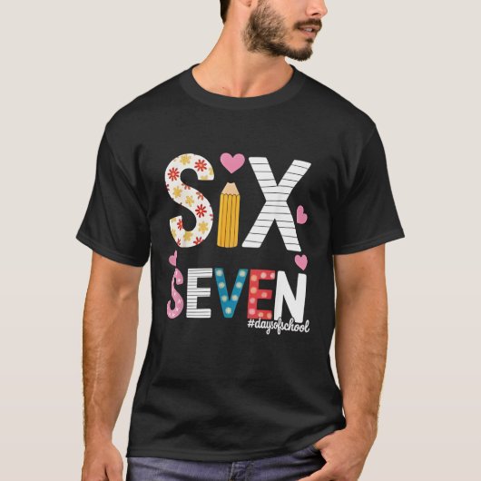 先生 ６７日目を生き延びた 生徒 ６の字 Tシャツ (正面)