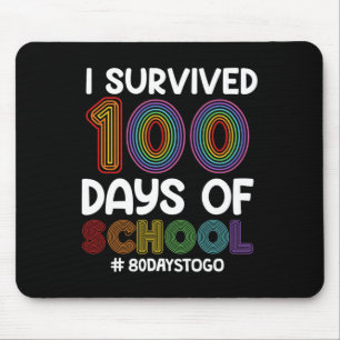 先生、100日間の学校生活を乗り越えた!あと80日だ! マウスパッド
