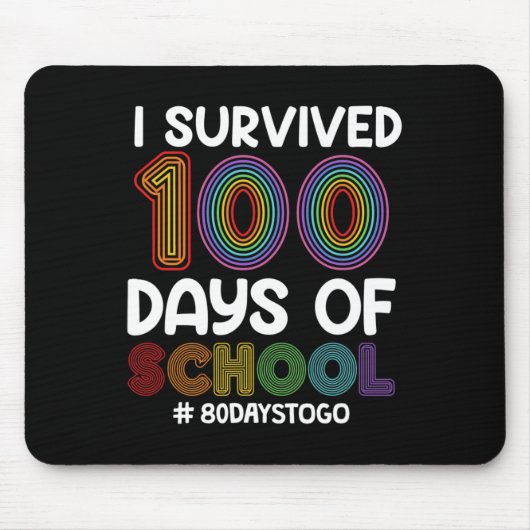 先生、100日間の学校生活を乗り越えた!あと80日だ! マウスパッド (正面)