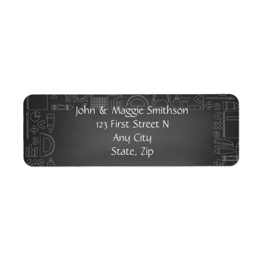 先生(Blackboard Graphic Art Background) ラベル (正面)